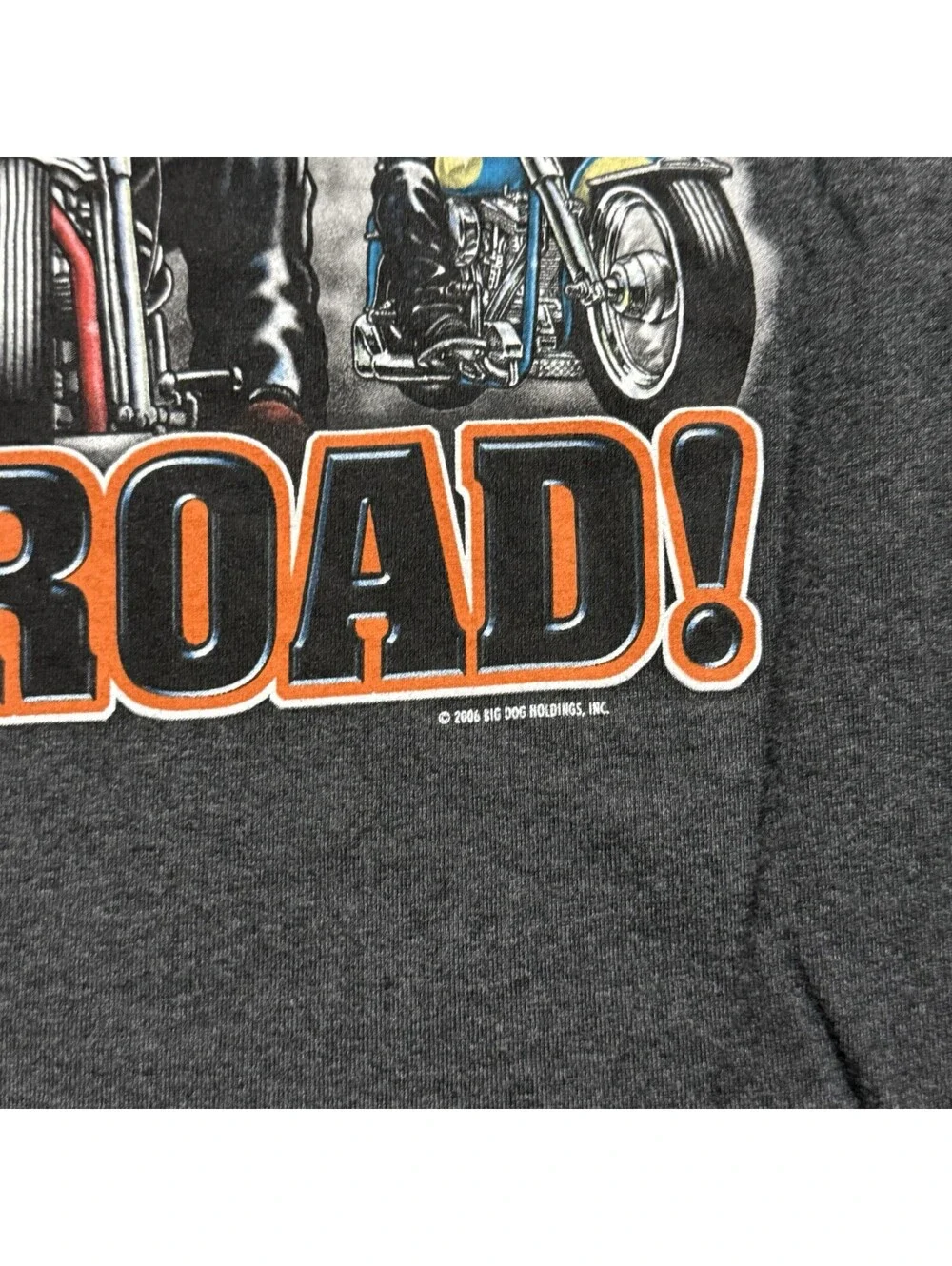 Vintage 2006 Big Dogs Yes I Do Own The Road Biker Motorcycle Y2K Gray Shirt Men - Picture 7 of 9